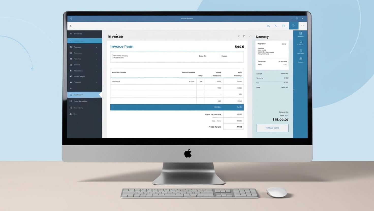 Business professional setting up automated invoice reminders on laptop