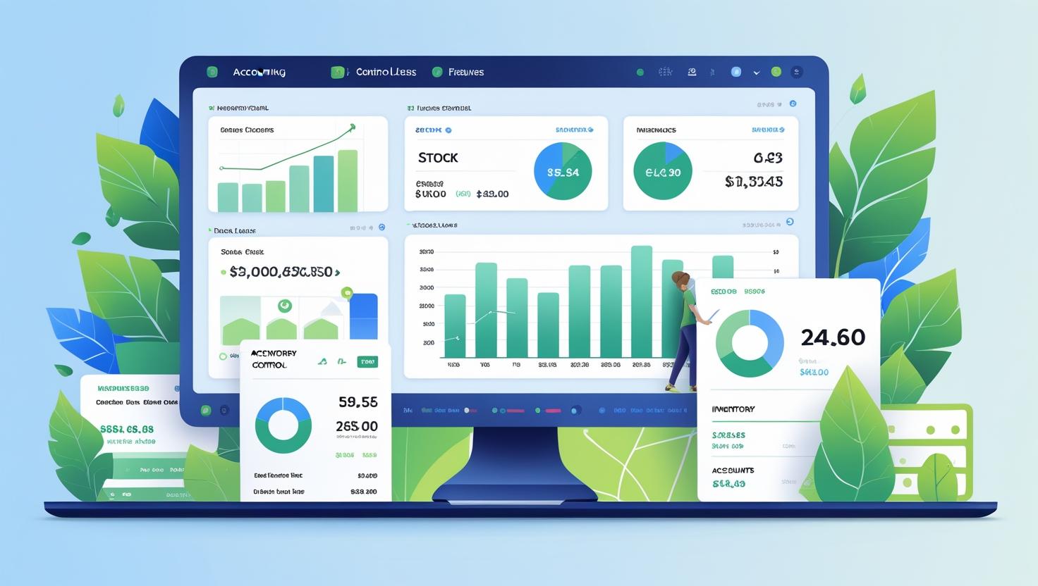 Accounting Software with Inventory Control 28 Illustration of Solvision integrating with multiple sales channels for inventory management.