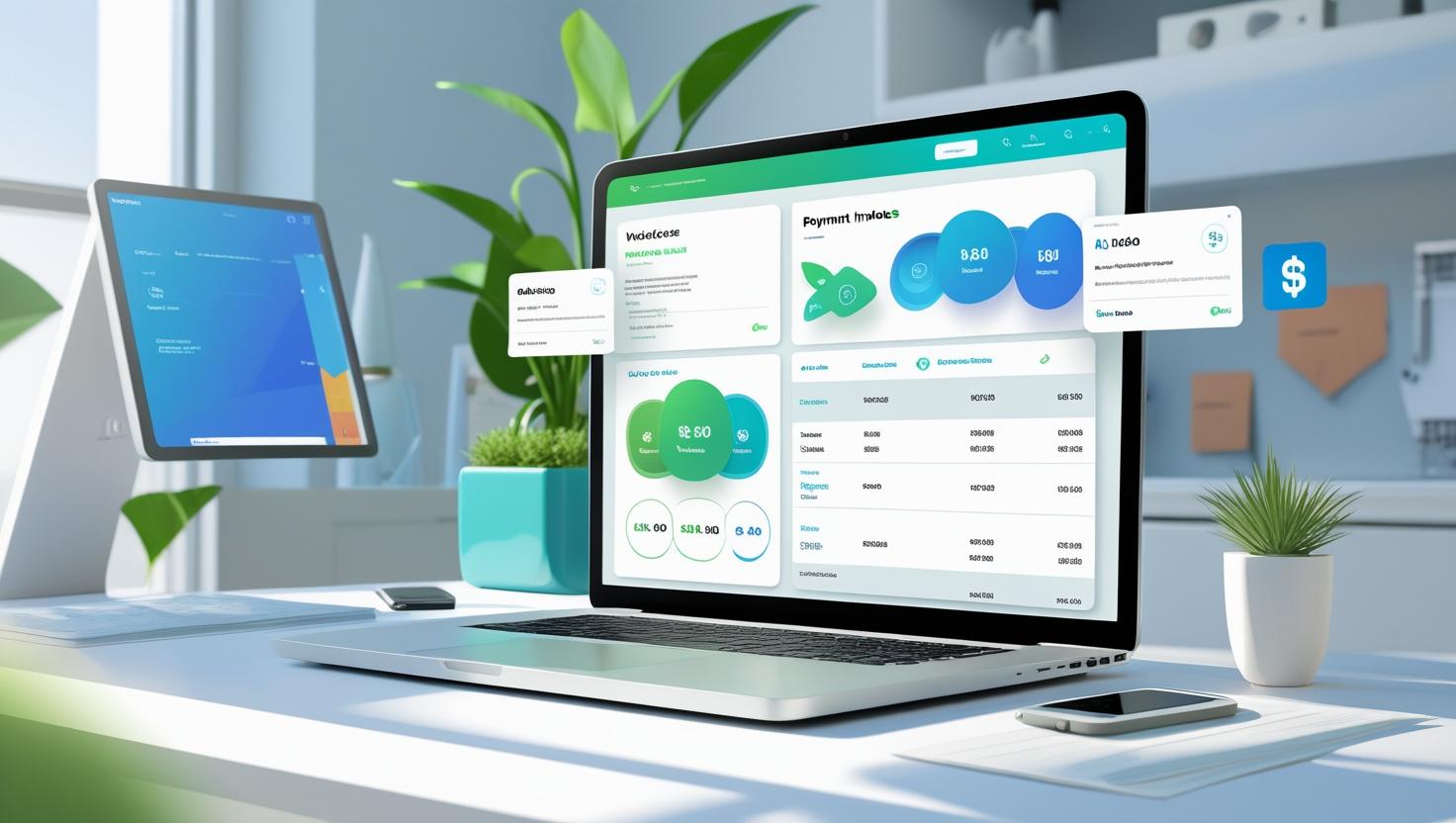 How Solvision Tested 15 Leading Automatic Invoicing Software Platforms 25 A professional woman using a laptop to manage automatic invoicing software in a modern office.
