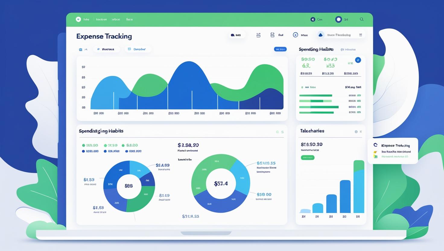 Infographic detailing core features of expense software