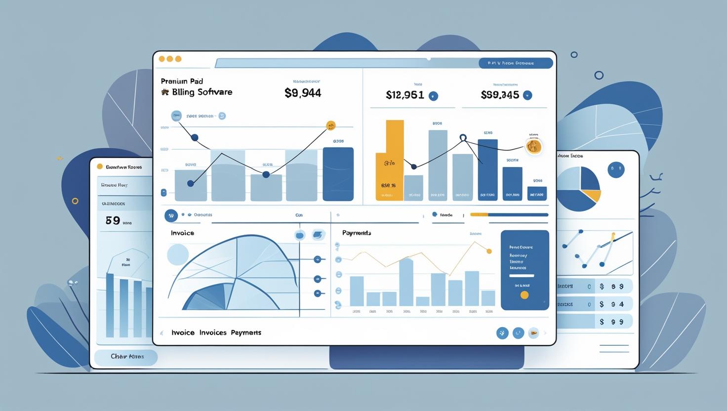 An illustration of a seamless workflow from time tracking and stock control to invoicing and payment.