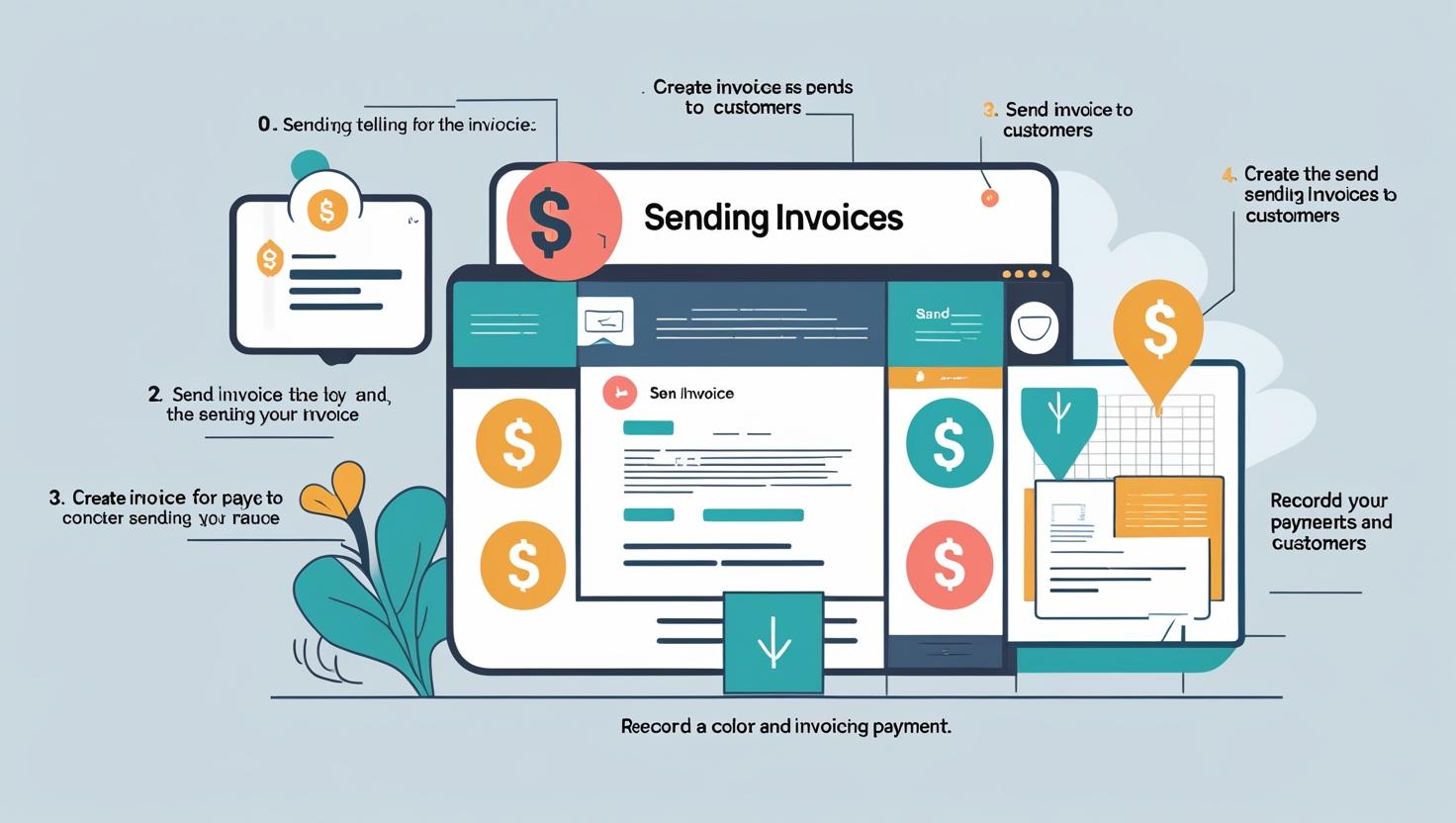 How Solvision Streamlines the Process to Send Invoices to Customers 25 A laptop displaying Solvision's intuitive dashboard for invoice creation and management, showing various options for generating and sending invoices digitally.